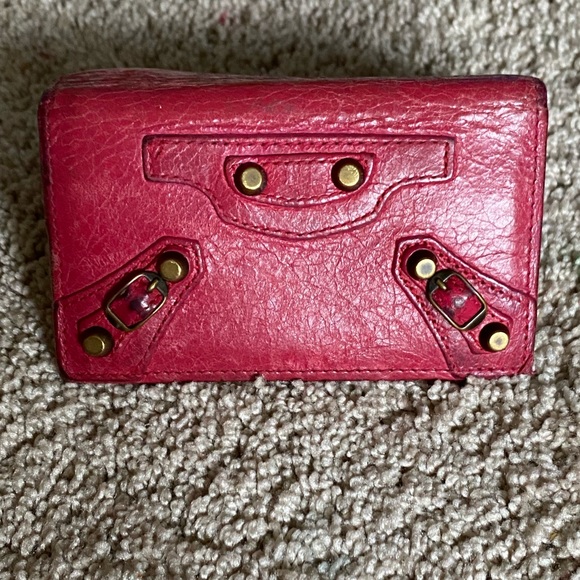 Balenciaga Accessories - Authentic Balenciaga “hot pink” Leather 6 Key Case